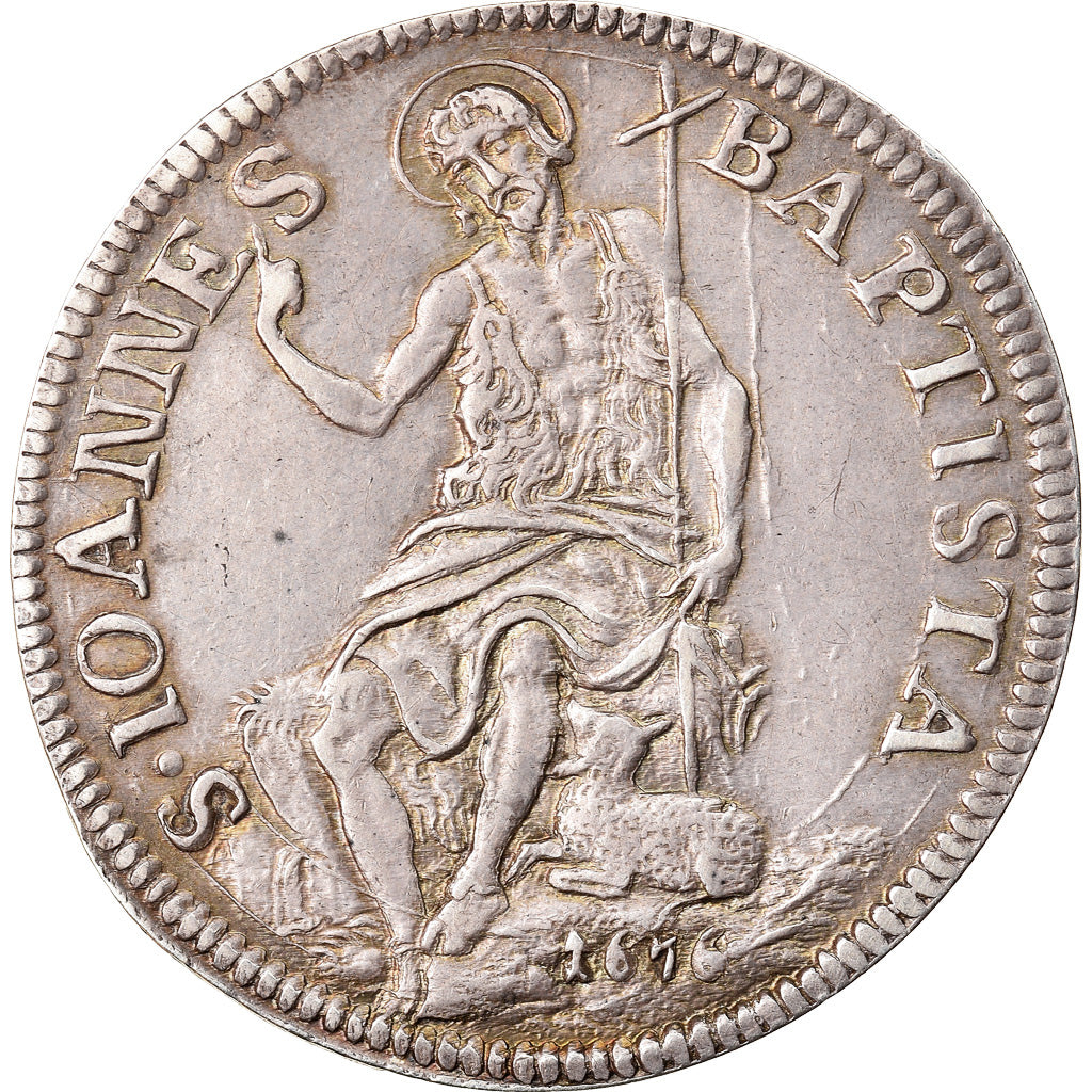 Moneta, STATI ITALIANI, Cosimo III, Teston, 1676, Florence, SPL, Argento