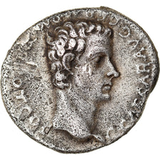 Coin, Caligula and Augustus, Denarius, Lyon - Lugdunum, Very rare, AU(50-53)