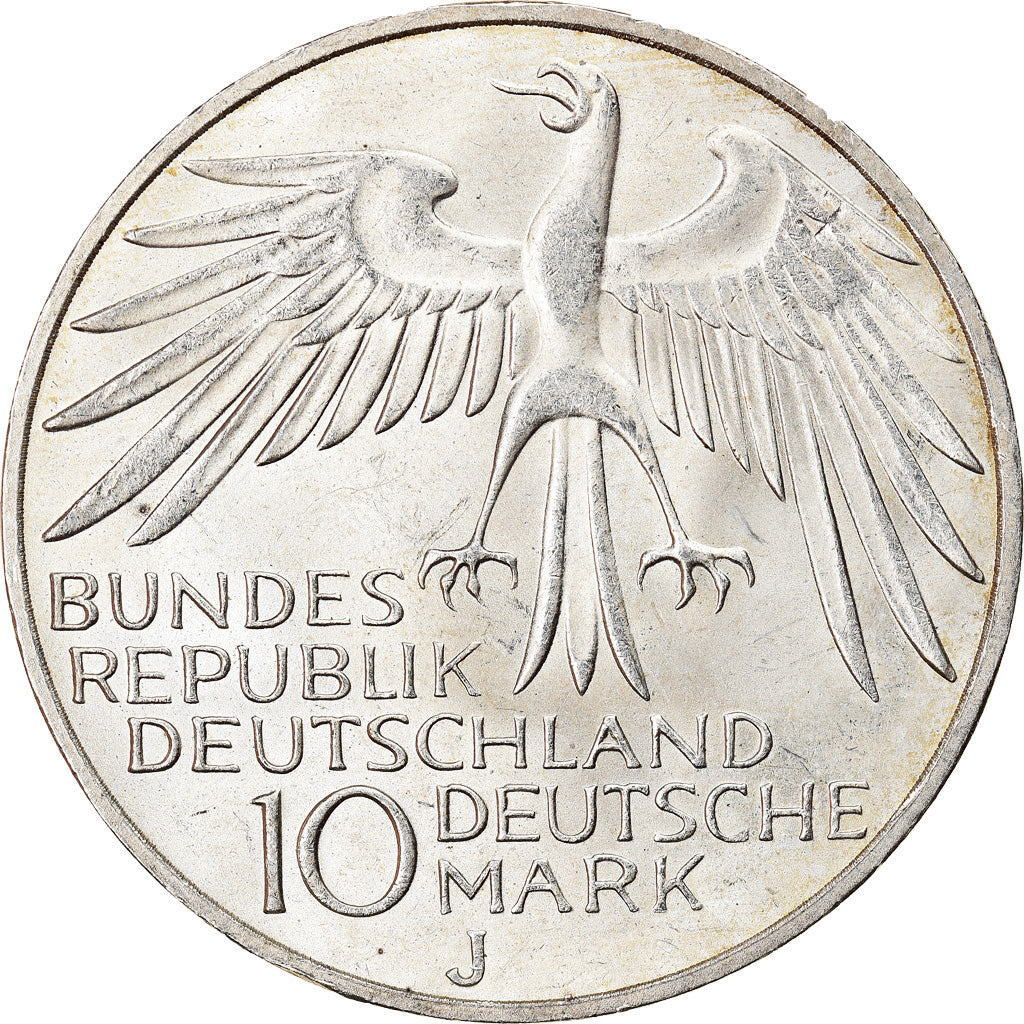Munten, Federale Duitse Republiek, 10 Mark, 1972, Hambourg, PR, Zilver, KM:133