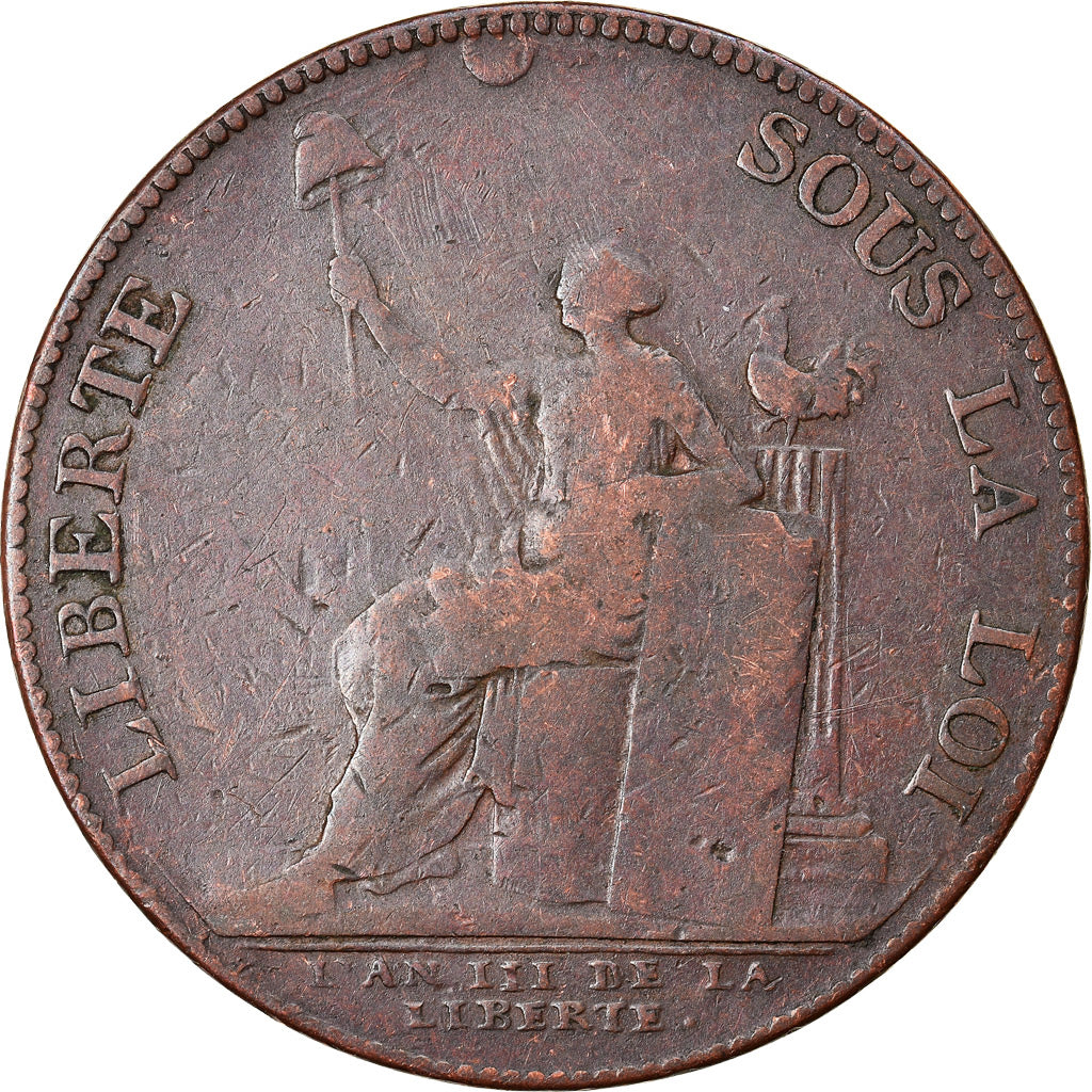 Coin, France, 2 Sols, 1791, VF(30-35), Bronze, KM:Tn23, Brandon:217