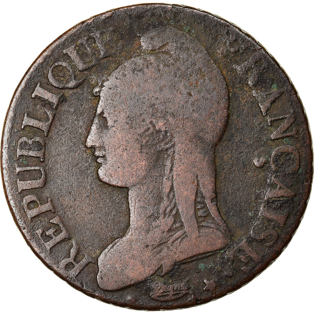 Coin, France, Dupré, 5 Centimes, AN 5, Paris, VF(30-35), Bronze, KM:640.1