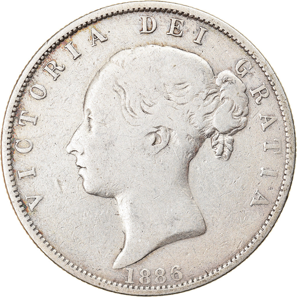 Coin, Great Britain, Victoria, 1/2 Crown, 1886, VF(30-35), Silver, KM:756