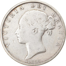 Coin, Great Britain, Victoria, 1/2 Crown, 1886, VF(30-35), Silver, KM:756