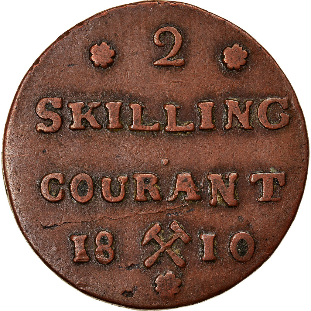 Münze, Norwegen, 2 Skilling, 1810, S, Kupfer, KM:280.1