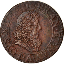Monnaie, France, Louis XIII, Double Tournois, 1628, Paris, TTB, Cuivre, CGKL:390