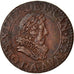 Moneda, Francia, Louis XIII, Double Tournois, 1628, Paris, MBC, Cobre, CGKL:390