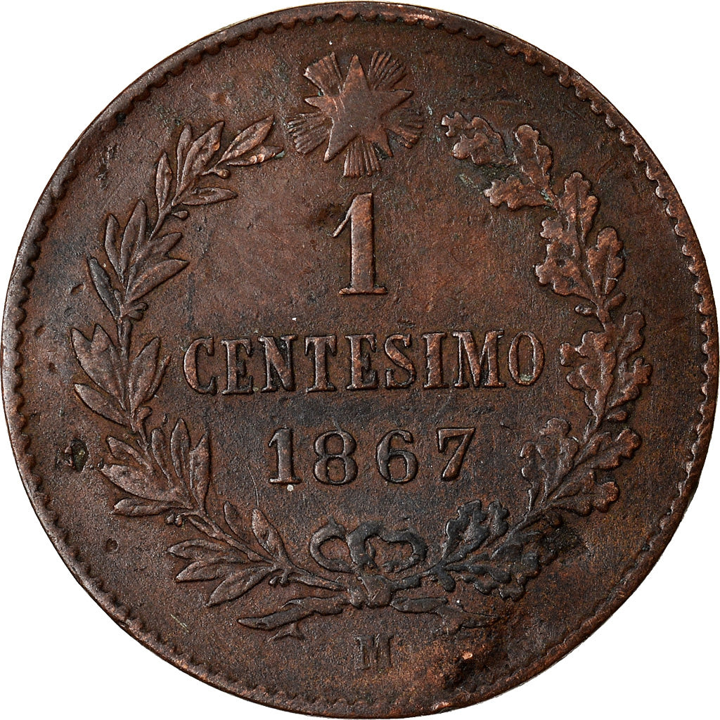 Moneda, Italia, Vittorio Emanuele II, Centesimo, 1867, Milan, MBC, Cobre, KM:1.1