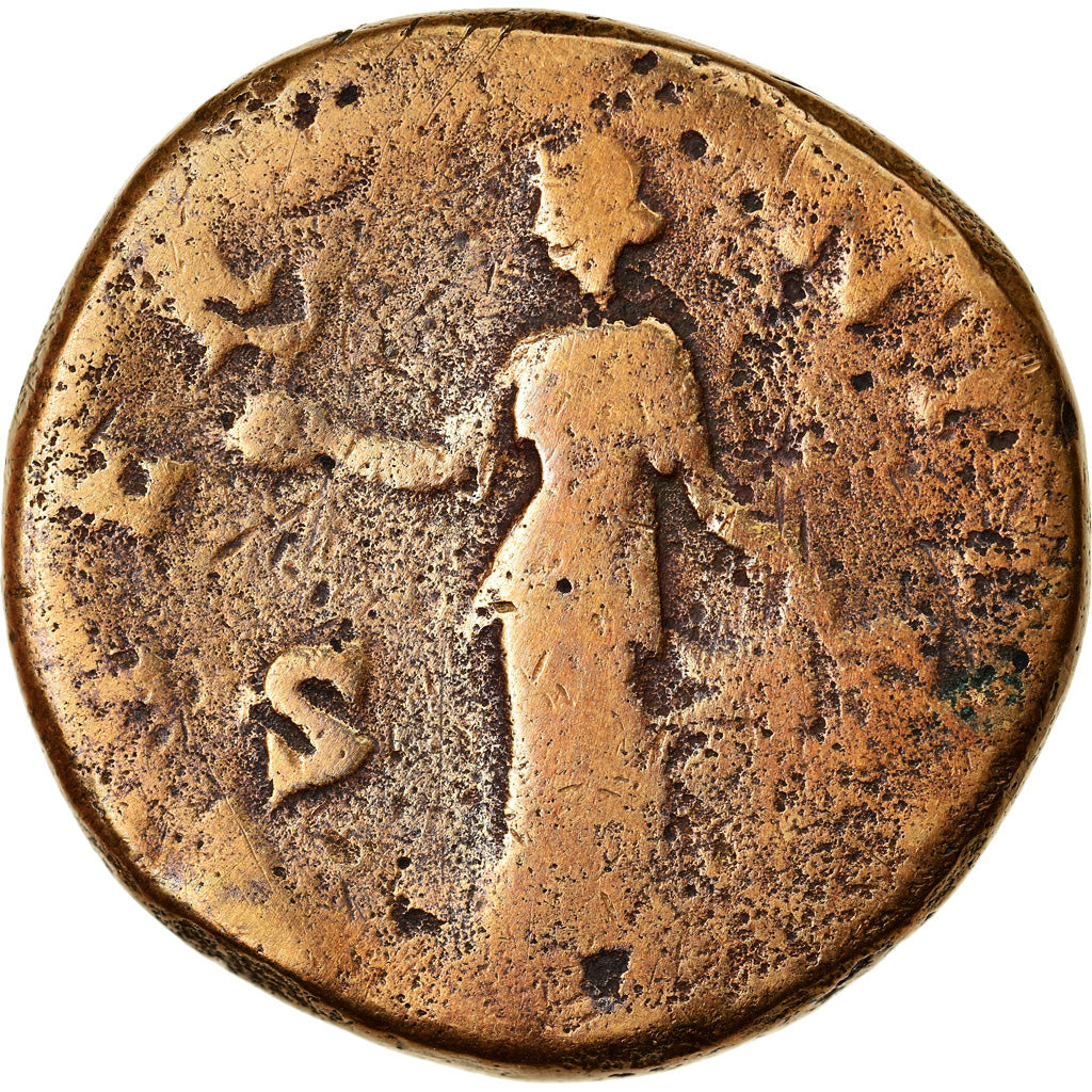 Coin, Diva Faustina I, Sestertius, AD 146-161, Rome, F(12-15), Bronze