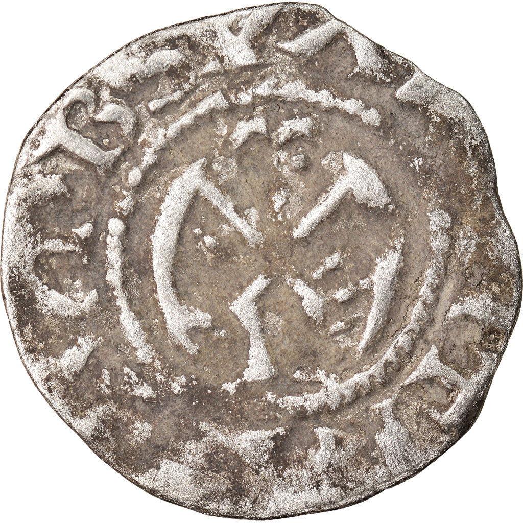 Moneta, Francja, Denarius, Valence, VF(30-35), Srebro, Boudeau:1021