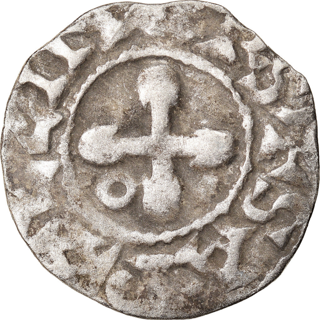 Moneta, Francja, Denarius, Valence, VF(30-35), Srebro, Boudeau:1021