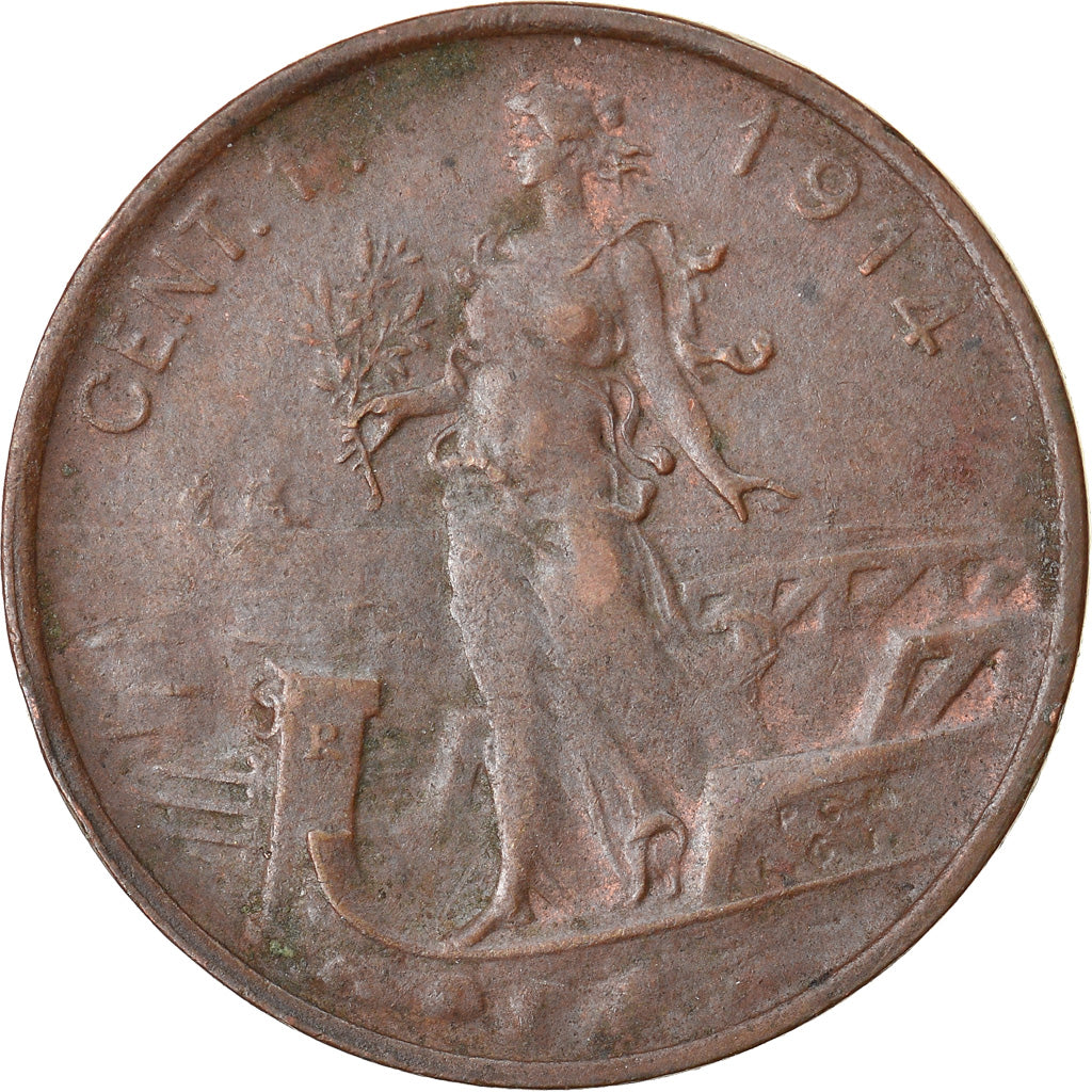 Moneta, Italia, Vittorio Emanuele III, Centesimo, 1914, Rome, BB+, Bronzo, KM:40