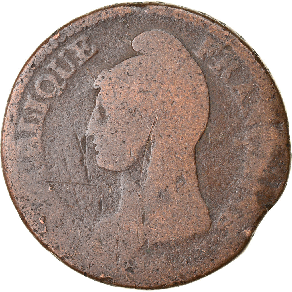 Coin, France, Decime, AN 5, Paris, Modification du 2 décimes, VF(20-25)