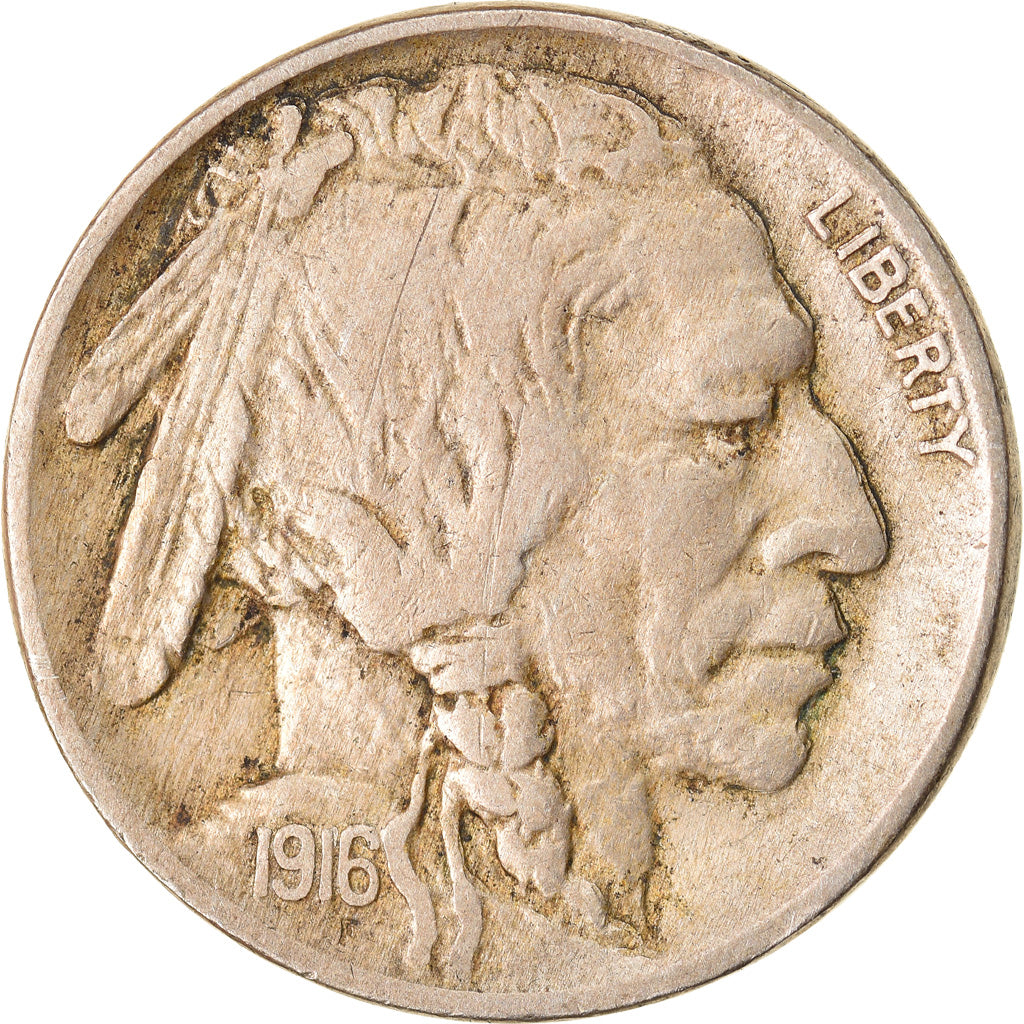 Moneda, Estados Unidos, Buffalo Nickel, 5 Cents, 1916, U.S. Mint, Philadelphia