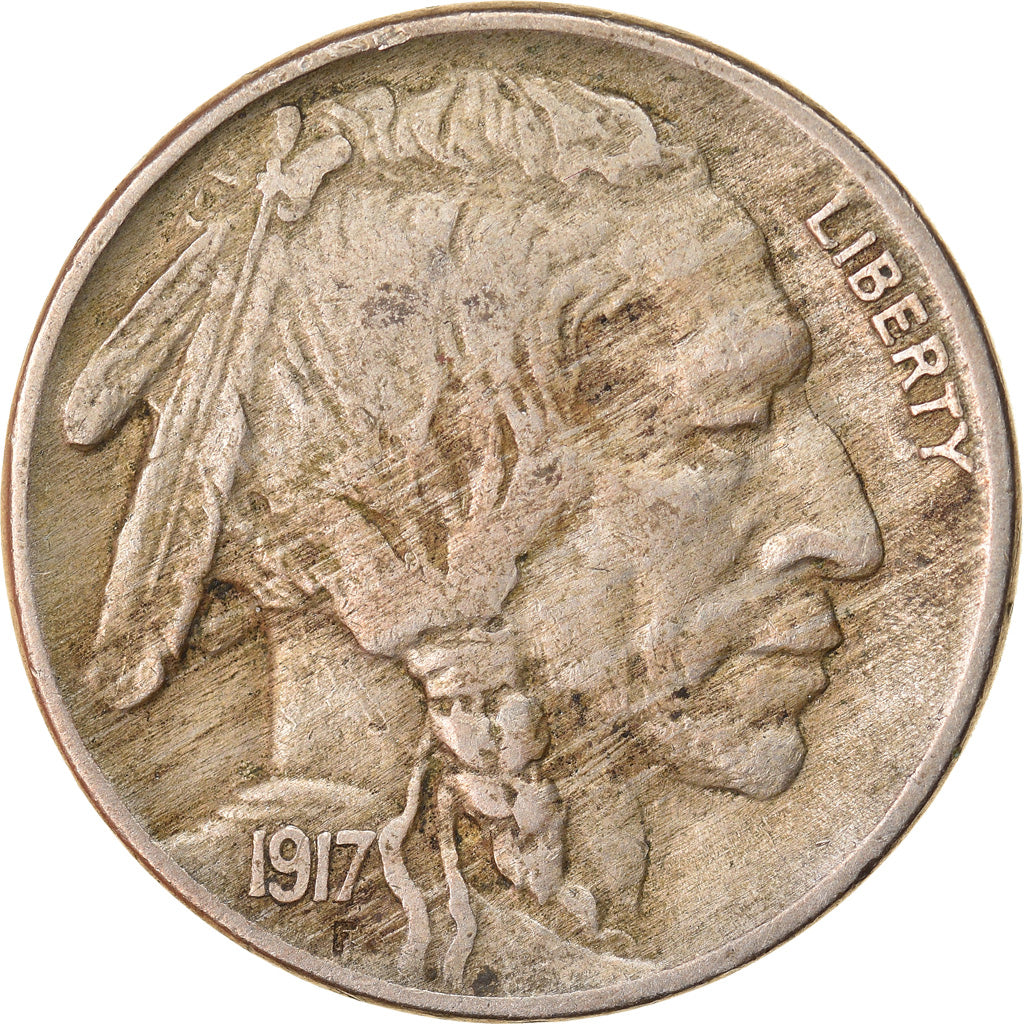 Moneda, Estados Unidos, Buffalo Nickel, 5 Cents, 1917, U.S. Mint, Philadelphia