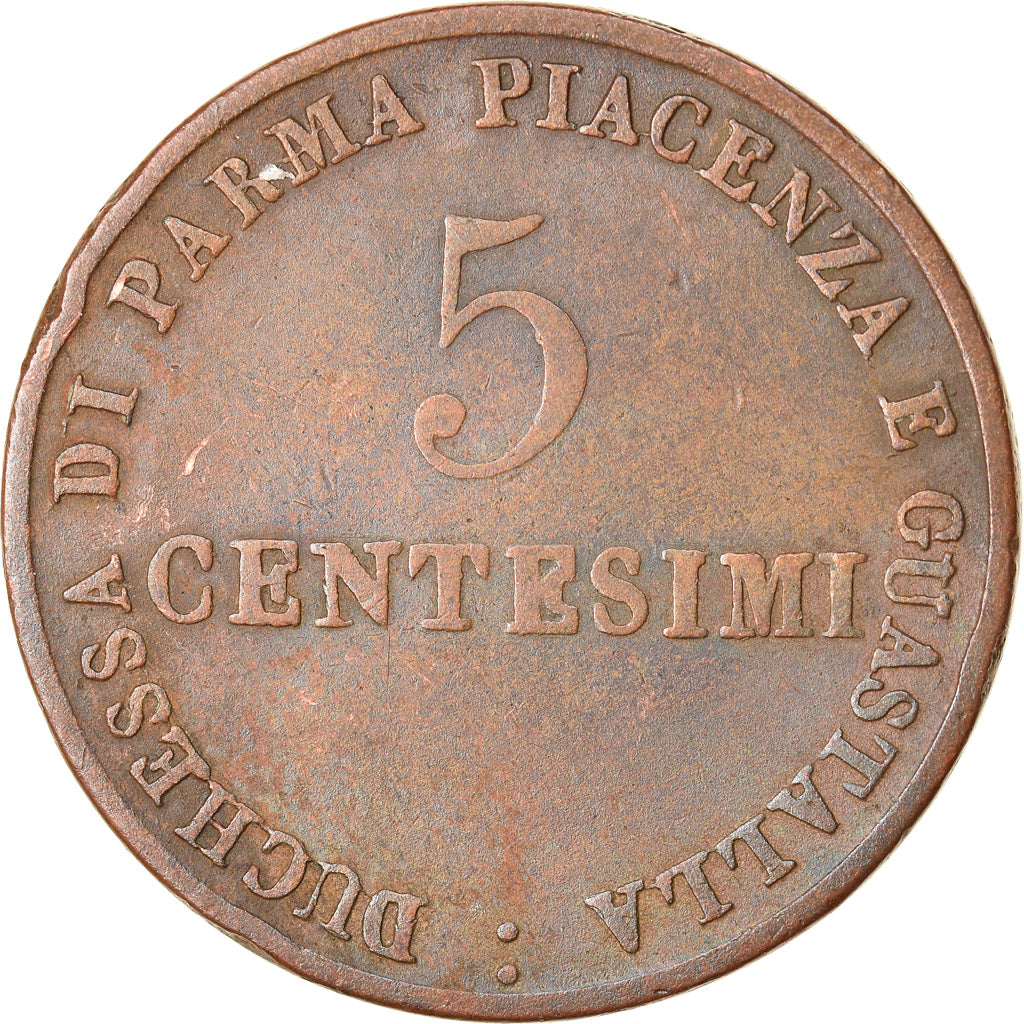 Coin, ITALIAN STATES, PARMA, Maria Luigia, 5 Centesimi, 1830, Parma, VF(30-35)