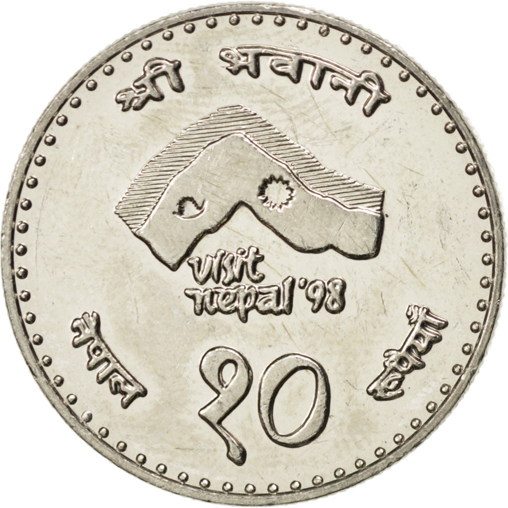 Coin, Nepal, SHAH DYNASTY, Birendra Bir Bikram, 10 Rupee, 1997, MS(63)