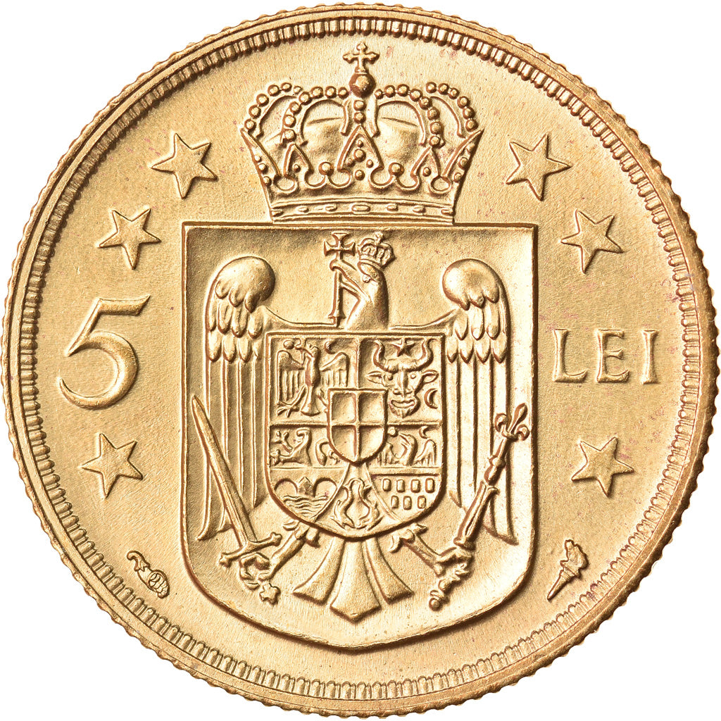 Coin, Romania, Mihai I, 5 Lei, 1930, Paris, MS(63), Nickel-brass, KM:48