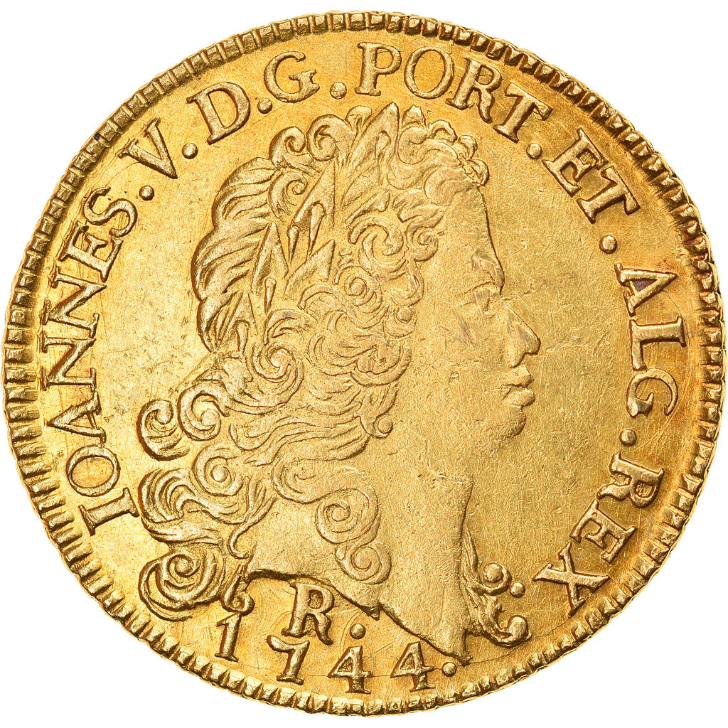 Monnaie, Brésil, Joao V, 6400 Reis, 1744, Rio de Janeiro, TTB+, Or, KM:149