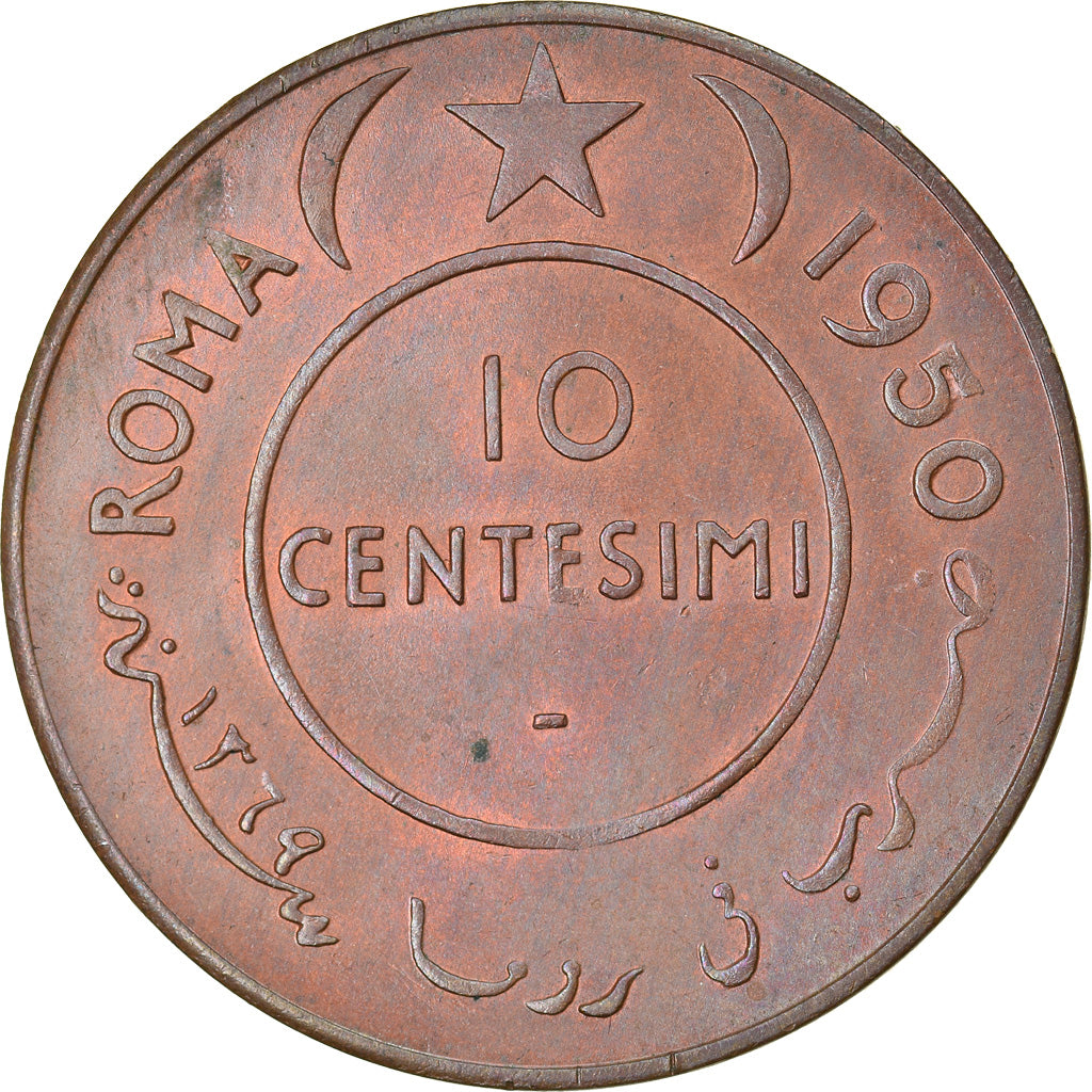 Coin, Somalia, 10 Centesimi, 1950, MS(65-70), Copper, KM:3