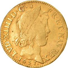 Monnaie, France, Louis XIV, Louis d'or à la mèche longue, Louis d'Or, 1651