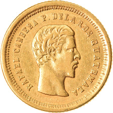 Moneta, Guatemala, 4 Reales, Cuatro, 1860, MB+, Oro, KM:135