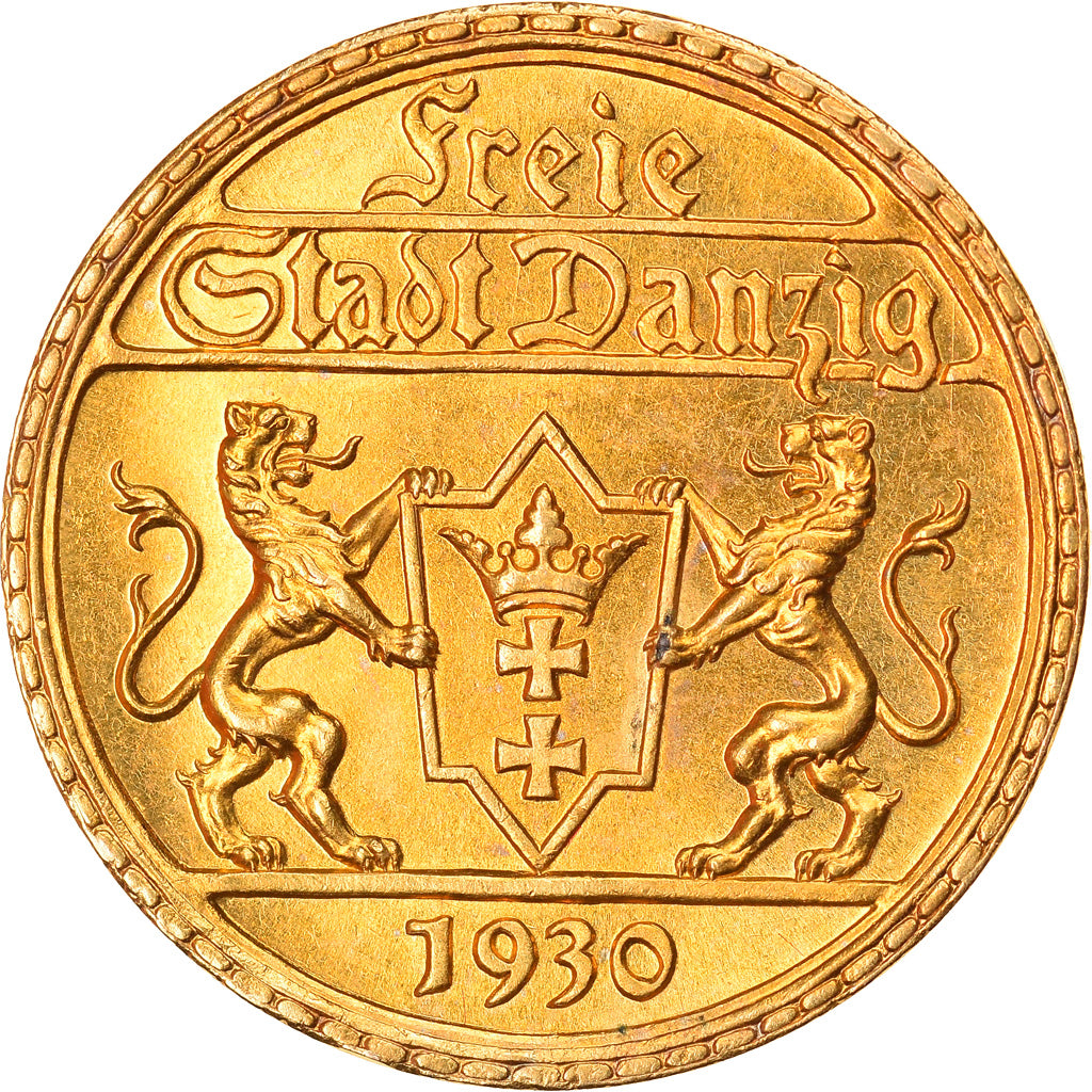 Coin, DANZIG, 25 Gulden, 1930, DANZIG, MS(65-70), Gold, KM:150