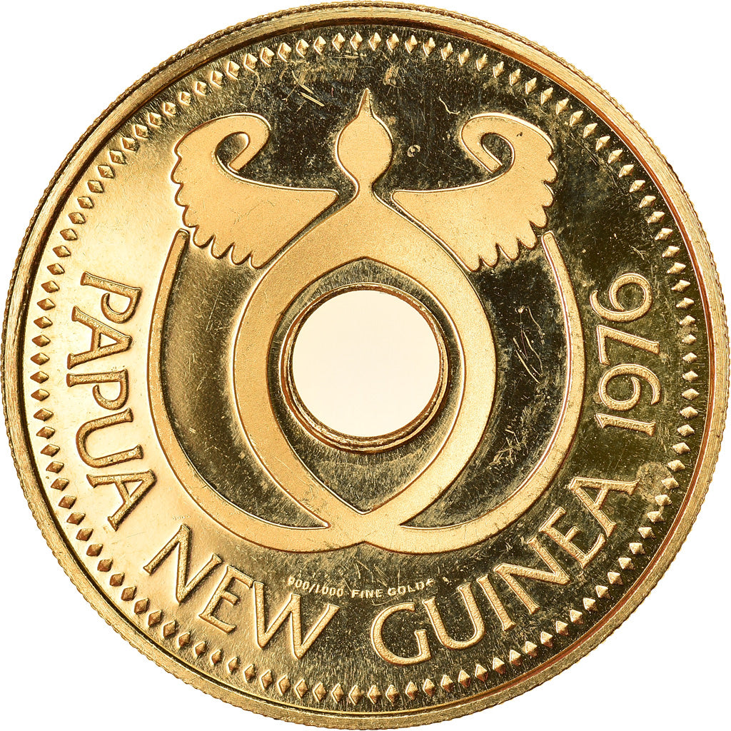 Moneta, Papua Nuova Guinea, 100 Kina, 1976, Franklin Mint, SPL+, Oro, KM:10