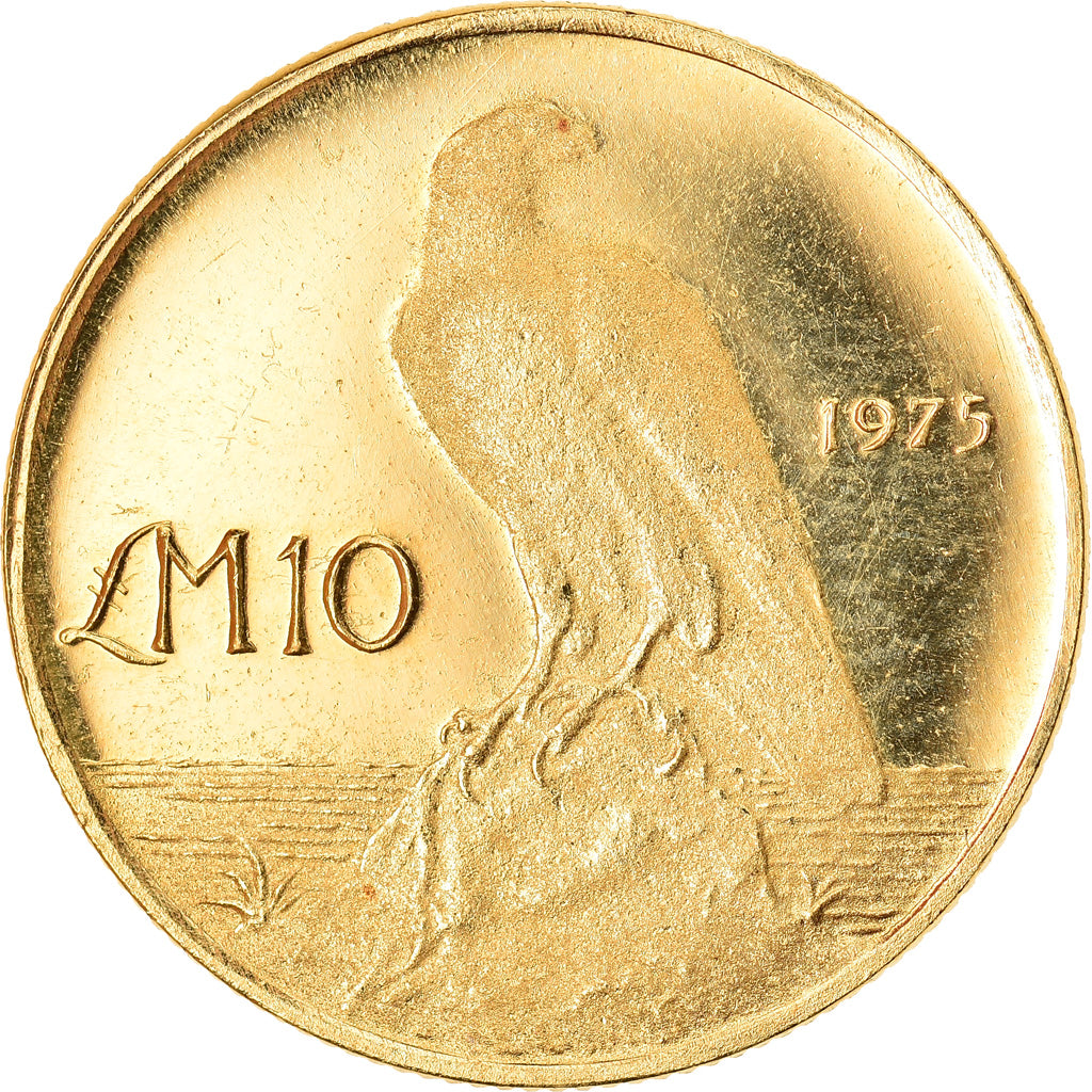 Moneta, Malta, 10 Pounds, 1975, SPL, Oro, KM:34