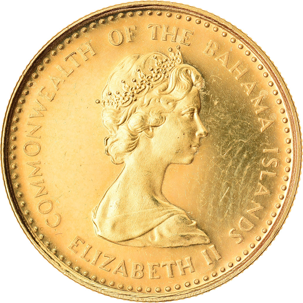 Coin, Bahamas, Elizabeth II, 10 Dollars, 1971, MS(63), Gold, KM:26.2