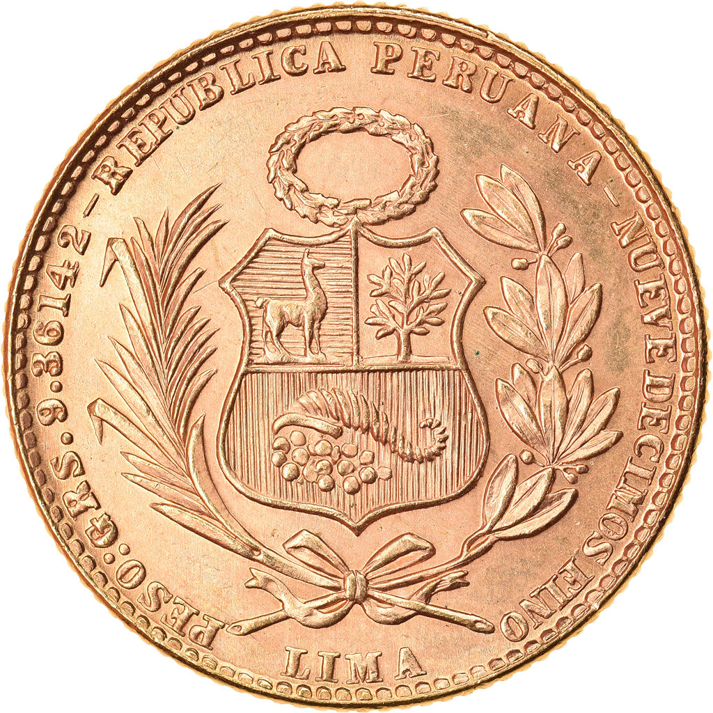 Münze, Peru, 20 Soles, 1966, Lima, UNZ, Gold, KM:229