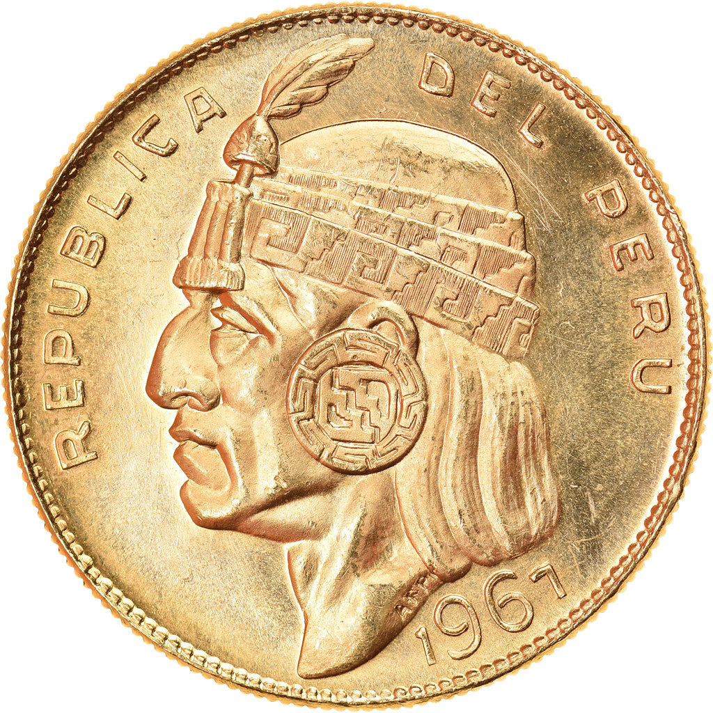 Coin, Peru, 50 Soles, 1967, Lima, MS(63), Gold, KM:219