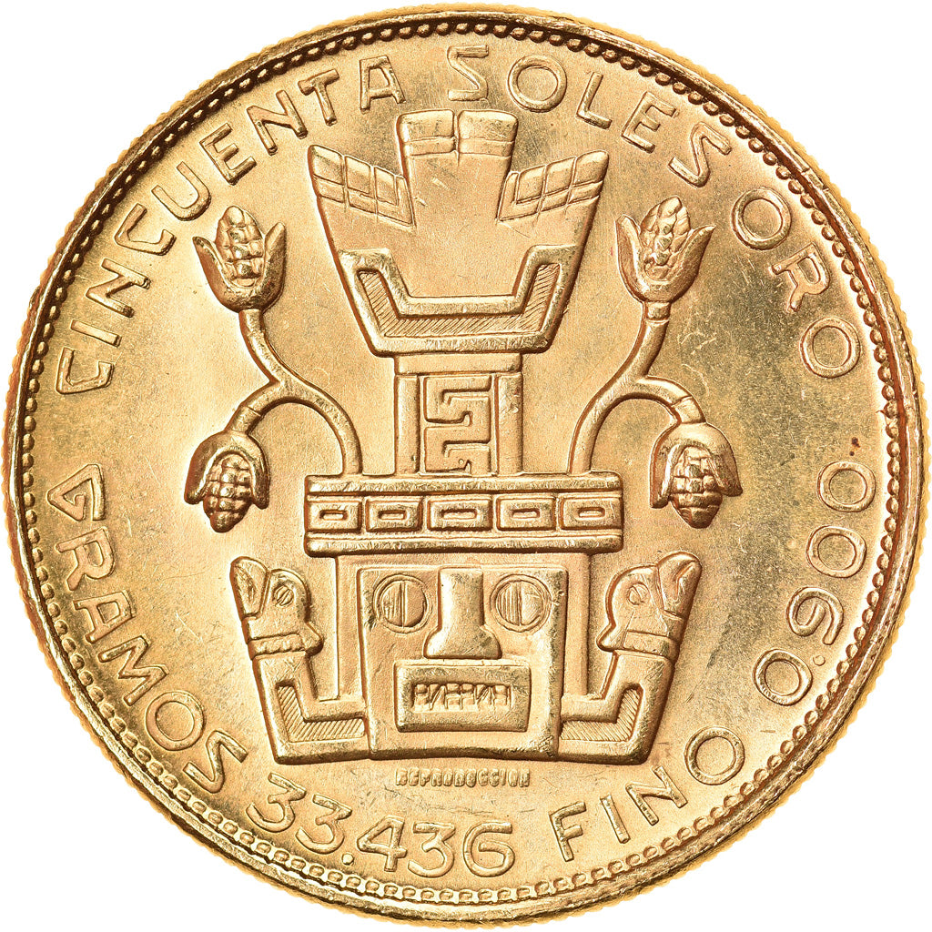 Coin, Peru, 50 Soles, 1967, Lima, MS(63), Gold, KM:219