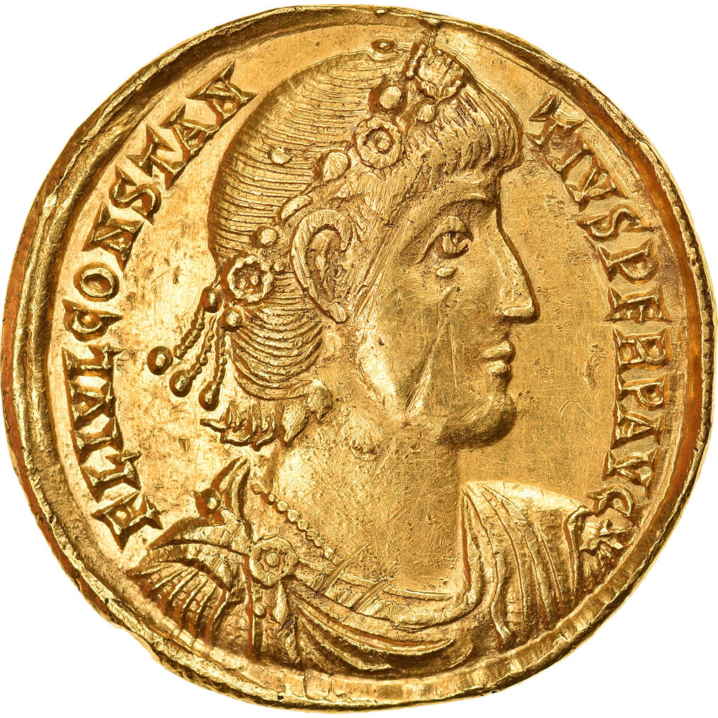 Coin, Constantius II, Solidus, Nicomedia, AU(50-53), Gold, RIC:33