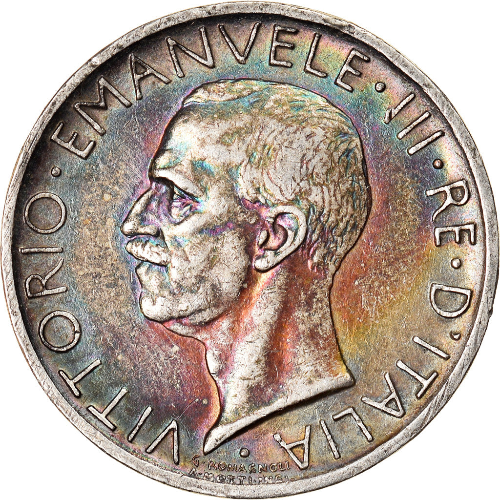 Coin, Italy, Vittorio Emanuele III, 5 Lire, 1927, Rome, AU(55-58), Silver