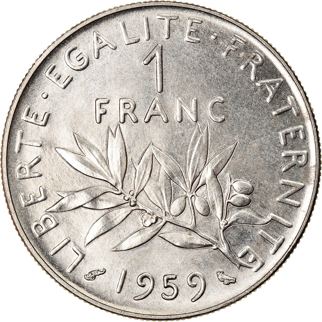 Coin, France, Semeuse, Franc, 1959, Paris, ESSAI, MS(65-70), Nickel, KM:E98