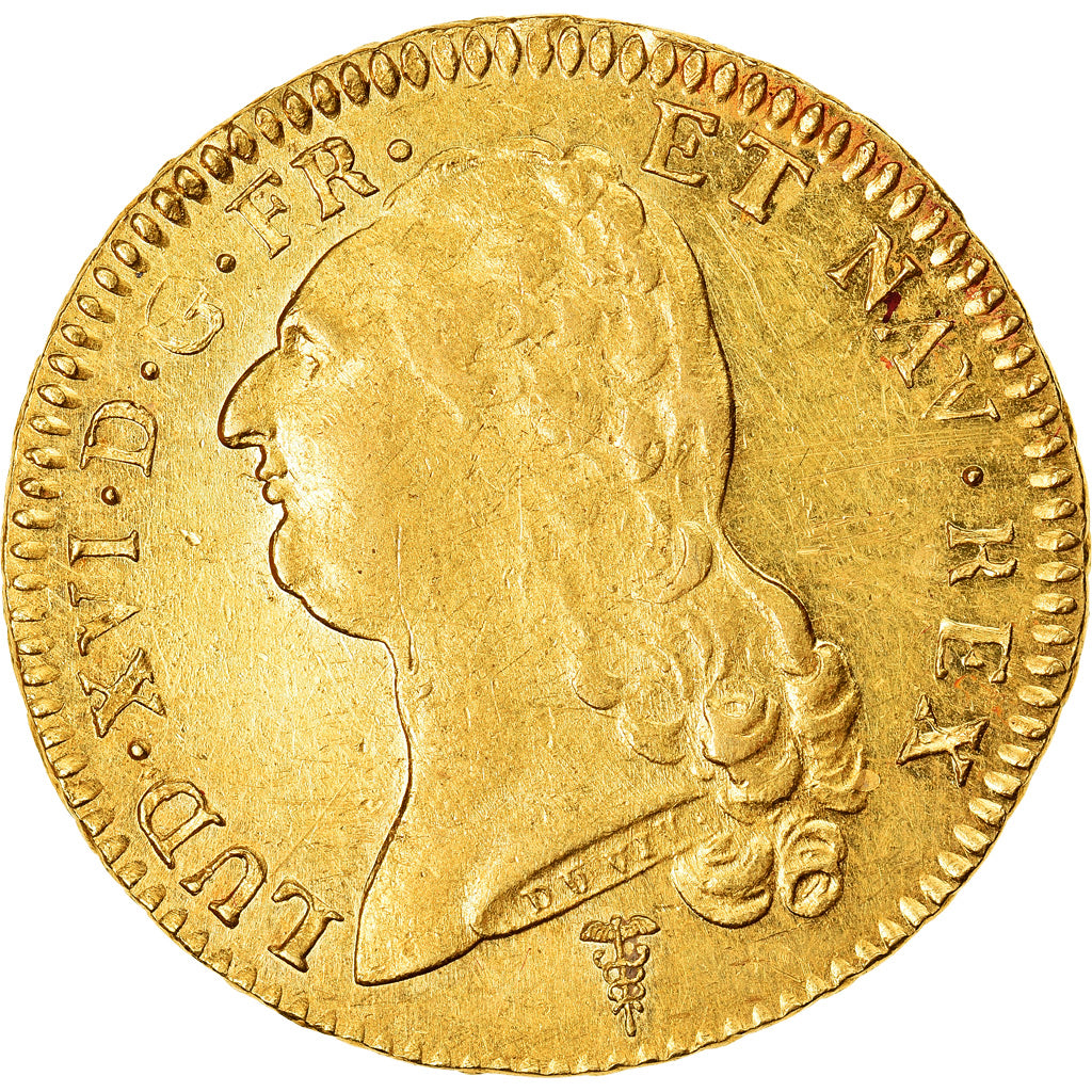 Münze, Frankreich, Louis XVI, Double louis d'or à la tête nue, 1789 Bordeaux