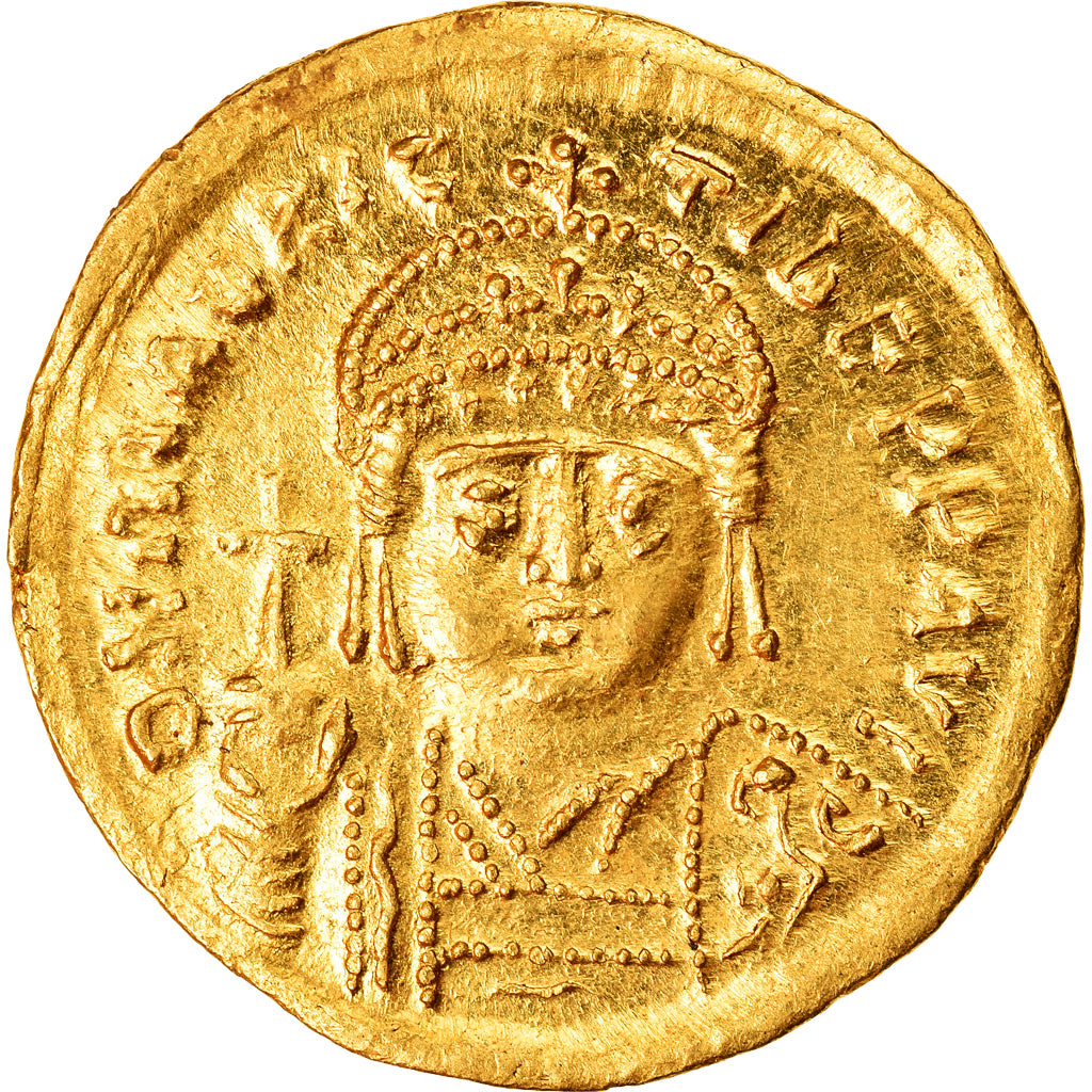 Münze, Maurice Tiberius, Solidus, Constantinople, VZ, Gold