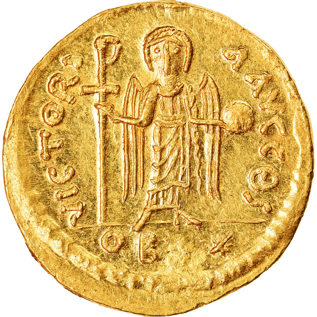 Münze, Maurice Tiberius, Solidus, Constantinople, VZ, Gold