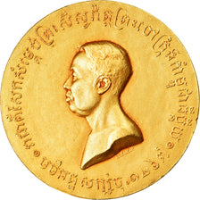 Cambodia, Medal, Module de 2 francs, Couronnement, 1906, MS(63), Gold