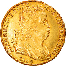 Moneta, Portugal, Jo, Peca, 6400 Reis, 1805, Lisbon, EF(40-45), Złoto, KM:336