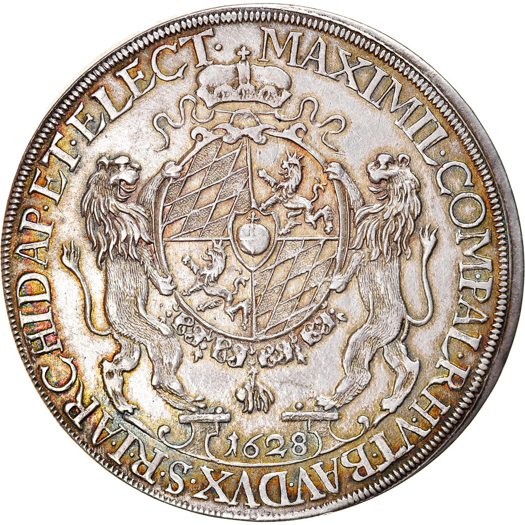 Coin, German States, Maximilian, Thaler, 1628, Munich, MS(64), Silver