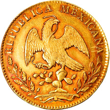 Munten, Mexico, 8 Escudos, 1863/53, Mexico City, ZF+, Goud, KM:383.9