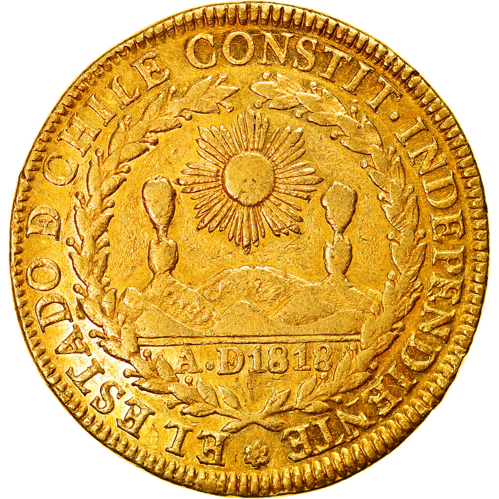 Moneda, Chile, 8 Escudos, 1834, Santiago, MBC, Oro, KM:84
