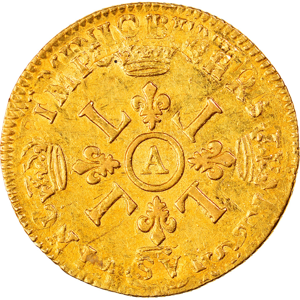 Moneda, Francia, Louis XIV, Louis d'or aux 4 L, Louis d'Or, 1694, Paris, MBC+