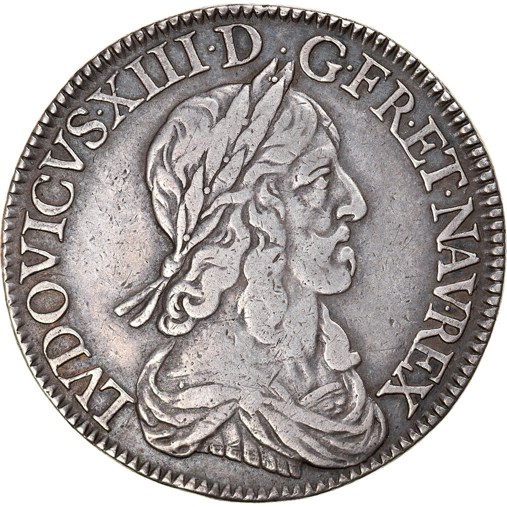 Moneda, Francia, Louis XIII, 1/2 Écu, deuxième poinçon de Warin, 1/2 Ecu