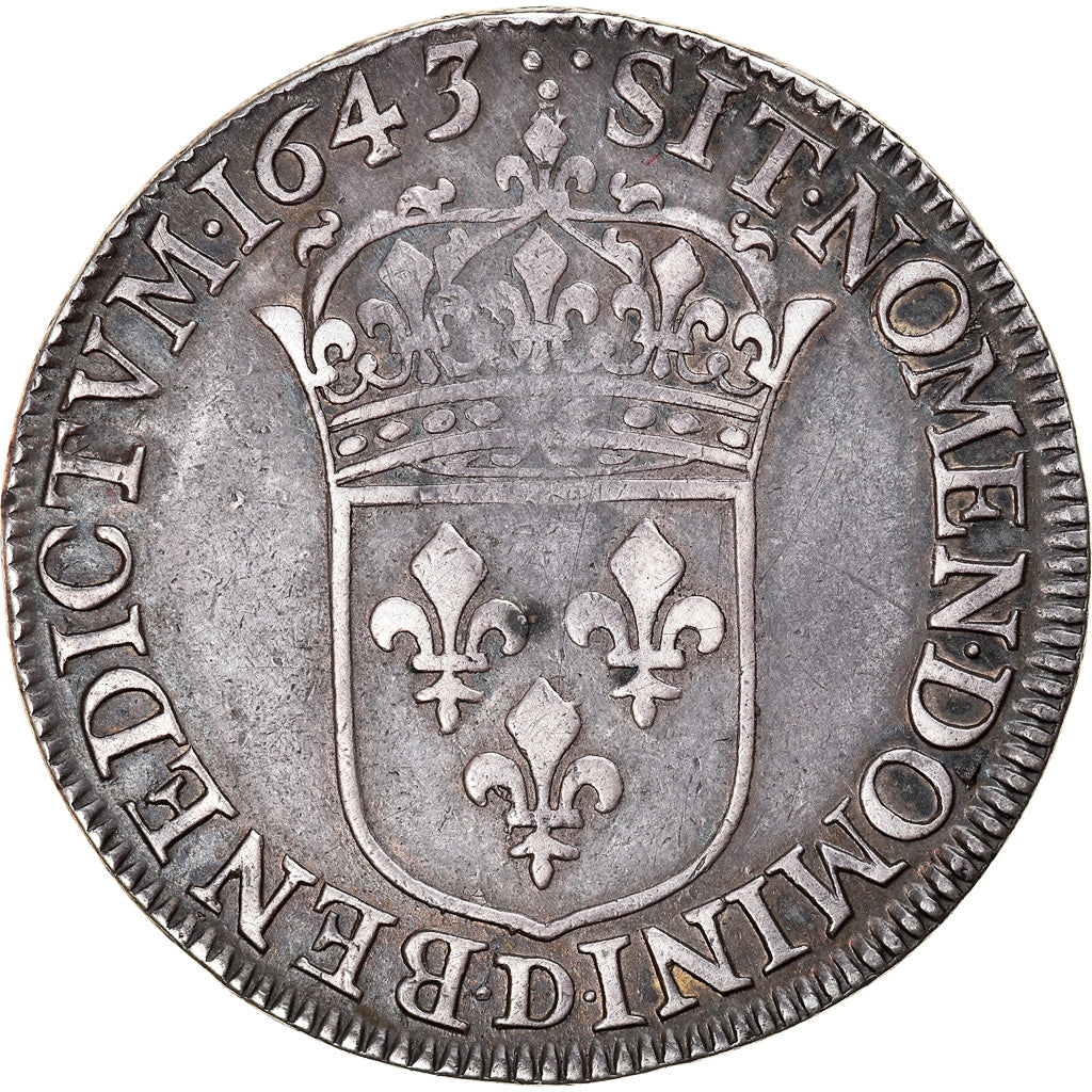 Moneda, Francia, Louis XIII, 1/2 Écu, deuxième poinçon de Warin, 1/2 Ecu