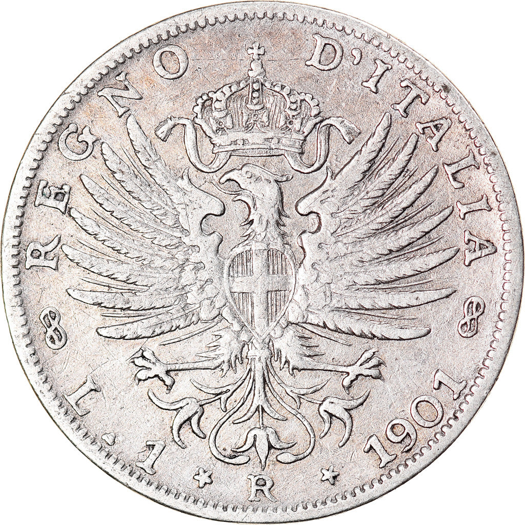 Coin, Italy, Vittorio Emanuele III, Lira, 1901, Rome, VF(20-25), Silver, KM:32