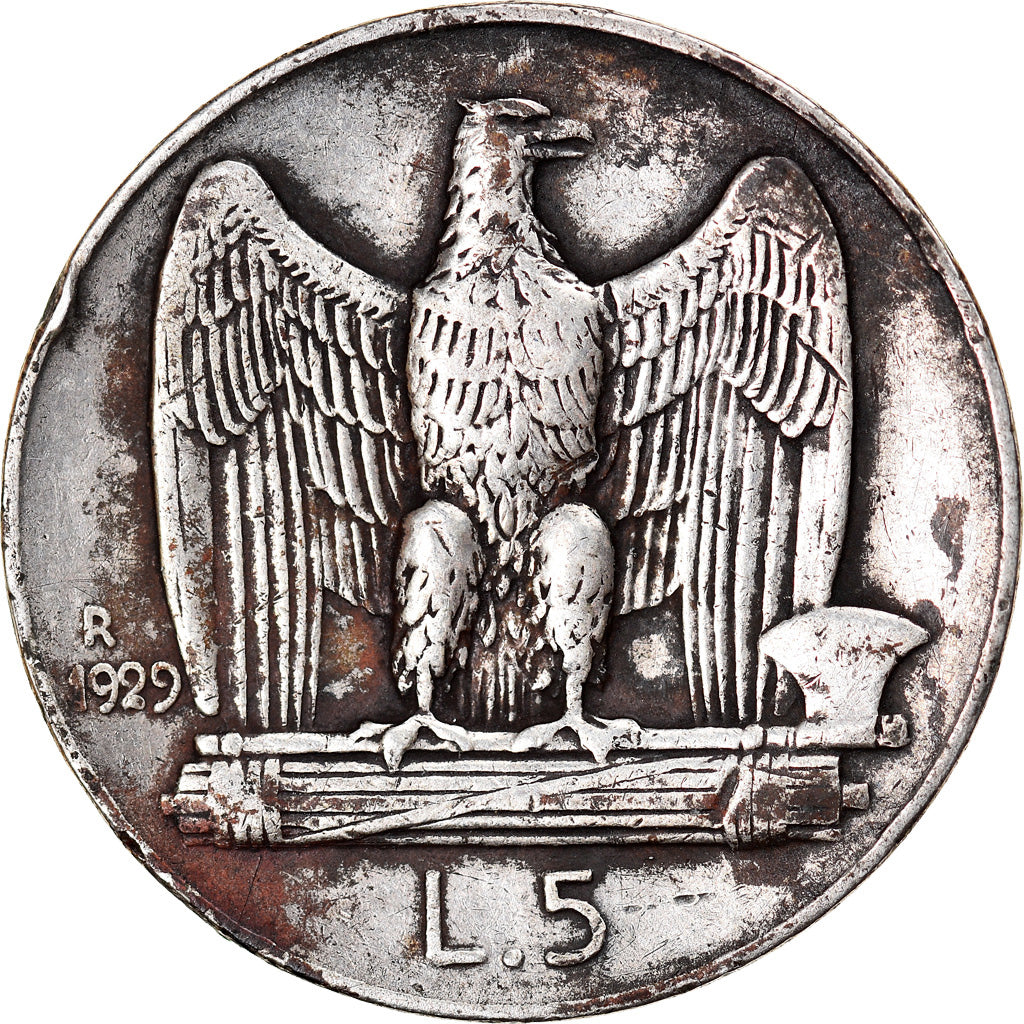 Monnaie, Italie, Vittorio Emanuele III, 5 Lire, 1929, Rome, TB+, Argent, KM:67.2