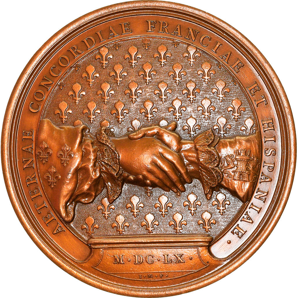 France, Médaille, Louis XIV, Concorde avec l'Espagne, History, 1660, Refrappe