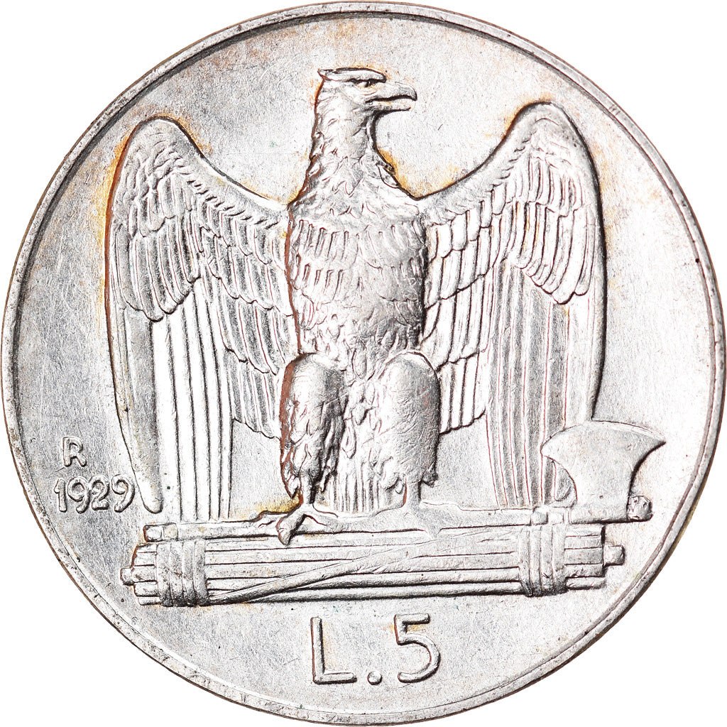 Moneta, Italia, Vittorio Emanuele III, 5 Lire, 1929, Rome, SPL, Argento, KM:67.2